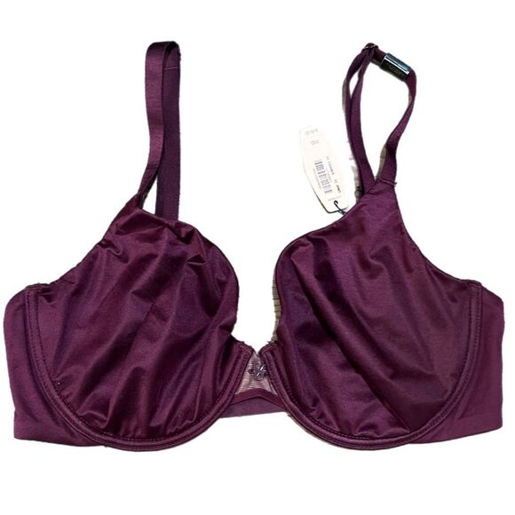Victoria’s Secret Supersoft Satiny Fabulous unlined semi demi bra burgundy wine - Picture 1 of 4